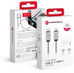 Forcell F-ENERGY Metal C239 kábel Type C to Type C PD QC4.0 5A 100W E-mark 1 m ezüst