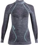 UYN Lady Ambityion UW Shirt LG SL Melange Turtle Neck, black melange-pink-aqua aláöltöző felső