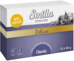 Smilla 12x85g Smilla Deluxe falatok szószban csirke, cukkini & sárgarépa nedves macskatáp
