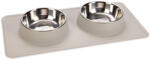 Karlie Karlie Diner Set Silikon Dex 2 tál szilikon alappal kutyáknak, 2x350ml, világosszürke