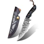 HARAHU Cuțit de vânătoare Damasc MASTERPIECE RE-26627 - Negru KP26627