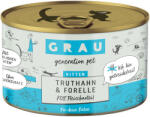 Grau 12x200g GRAU Kitten Pulyka & pisztráng gabonamentes nedves macskaeledel