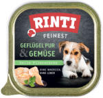RINTI 11x150g RINTI Feinest tálcás nedves kutyatáp - Szárnyas pur & zöldség
