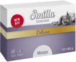 Smilla 12x85g Smilla Deluxe Mousse marha & kakukkfű nedves macskatáp