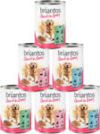 Briantos 6x415g Briantos falatkák szószban nedves kutyatáp vegyes próbacsomag 3 változattal (marha, lazac, bárány)