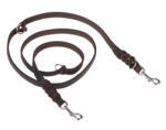 Heim Heim dupla bőr kutyapóráz belefont karabinerrel, H 220cm/Sz 18mm