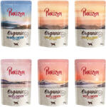 Purizon 6x85g Purizon Organic nedves macskatáp Vegyes csomag (2x csirke, 2x marha, 1x lazac, 1x kacsa)