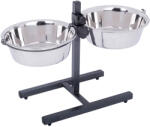  zooplus Exclusive Kutyabár 2 rozsdamentes acél etetőtállal - 2 x 2, 8 l, Ø 25 cm, M max. 50 cm
