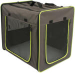  zooplus Exclusive First Class Basic összecsukható kutyaszállító box S méret: 53, 5x38x46 cm (szürke/zöld)