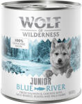 Wolf of Wilderness 24x800g Wolf of Wilderness Junior - Duo-Protein recept gazdaságos csomag nedves kutyatáp - Blue River Junior - csirke & lazac
