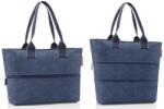Reisenthel SHOPPER e1 sötétkék halszálka mintás, 2in1 divattáska RJ4113
