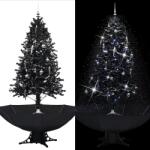 vidaXL Brad cu ninsoare și umbrelă 190 cm negru (289934)
