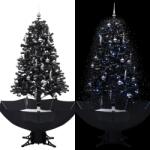 vidaXL Brad cu ninsoare și umbrelă 170 cm negru (289933)