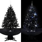 vidaXL Brad cu ninsoare și umbrelă 140 cm negru (289932)