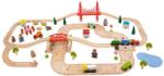 Bigjigs Toys Circuit auto si feroviar (80 piese) (EDUC-BJT021) Trenulet