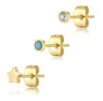 S'Agapõ S`Agap? Három darabos aranyozott fülbevaló szett Glam CLICK SCK167