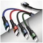 USAMS SJ317USB01 1, 2m USB - 2xLightning/Type-C/microUSB fekete adat- és töltőkábel (SJ317USB01)