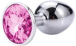 Sunfo - fém anál plug pink kővel (ezüst) - vagyaim