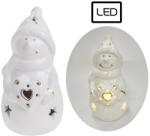 Iris porcelán fehér/arany hóember, ledes (182126)