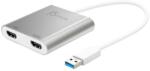j5create Адаптер j5create JUA365, от USB-A(м) към 2x HDMI(ж), бял, 4K@30Hz (JUA365)