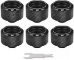 Thermaltake Pacific C-PRO G1/4 PETG Tube 16mm OD Compression 6 darabos fekete csatlakoztató adapter szett (CL-W214-CU00BL-B)