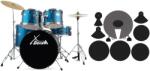XDrum Semi 22" Standard Dob Készlet Szatén Kék Csillogás + csillapító készlet (KST69853)