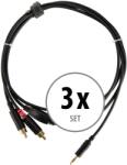 Pronomic 3 Darabos Készlet Pronomic Stage J3RC-1.5m audio kábel 3.5mm sztereó jack 1.5m fekete (KST55994)