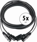 Pronomic 5 Darabos Készlet Pronomic Stage IECD-2.5 DMX hibrid kábel C/DMX 2.5 m (KST52356)