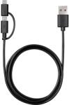 VARTA 57948101401 1m 2in1 USB - microUSB/Type C fekete adat- és töltőkábel (57948101401) - nyomtassingyen