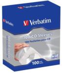 Verbatim CD/DVD boríték, papír, ablakos, bebújtatós fül, VERBATIM, fehér, 100db/cs (49976) - nyomtassingyen