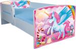  Pat pentru fete 2-12 ani Little Poney, Cu Protectie si saltea de 160x80 Cm inclusa Ptv4066 (PTV4066)