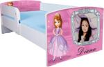  Pat pentru fete 2-12 ani Personalizat Printesa Sofia 3, Cu Protectie si saltea de 160x80 Cm inclusa Ptv4344 (PTV4344)