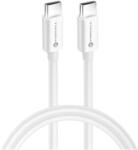  USB Type-C töltő- és adatkábel, USB Type-C, 200 cm, 5000 mA, 100W, gyorstöltés, PD, QC 4.0, C339, fehér