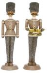  Dekoráció katona álló poly 5x6x19 cm szürke-arany 2 féle 1db, figura nem választható (MX212742-7.5A)
