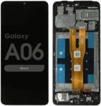 Samsung A065 Galaxy A06, LCD kijelző érintőplexivel és előlap kerettel, fekete (GYÁRI)