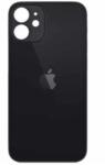 Apple iPhone 12, Akkufedél + ragasztó, (nagy lyukú verzió), fekete (OEM)