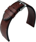  EULIT Woodstock bőr óraszíj, sötétbarna 20mm - orabox