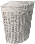 ATMOWOOD Fonott szennyeskosár - fehér, sarok - bélelt (PR036)