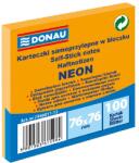 DONAU Öntapadós jegyzettömb DONAU 76x76 mm 100 lap neon narancssárga (U7586011-12) - vectraline