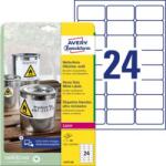 Avery Zweckform Poliészter címkék, nagyon tartósak, 63, 5x33, 9 mm, Avery A4, fehér, 20 lap
