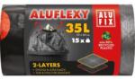 Alufix Kihajtható szemeteszsákok 35 l / 15 db, 28 mikron, LDPE 2 rétegű, 53 x 60 cm, szürke-fekete