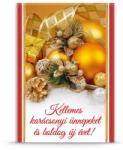 Ars Una Karácsonyi üdvözlő normál képeslap díszek arany E Ars Una (01343403)