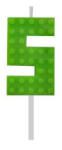 Godan Építőkocka 5-ös Green Blocks tortagyertya, számgyertya MLG132762D (MLG132762D)
