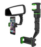 HARAHU Suport reglabil pentru smartphone pe oglinda retrovizoare a mașinii - Verde / Negru KP34936