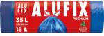 Alufix Kihajtható szemeteszsákok, 35 l / 15 db, 20 mikron, 53 x 60 cm, kék, LDPE