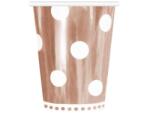 Godan Rose Gold B&C Polka Dots papír pohár 6 db-os 266 ml MLG128208 (MLG128208)