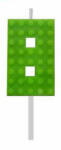 Godan Építőkocka 8-as Green Blocks tortagyertya, számgyertya MLG132793D (MLG132793D)