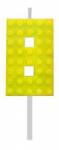 Godan Építőkocka 8-as Yellow Blocks tortagyertya, számgyertya MLG132793E (MLG132793E)