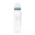 Baby Bruin Hőálló üveg cumisüveg, szilikon etetőcumival, cseppmentes kupakkal 240 ml - kék