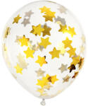  Konfetti léggömbök - csillagok, 30 cm, arany (1 db / 6 db) (BK12-4-019-6)